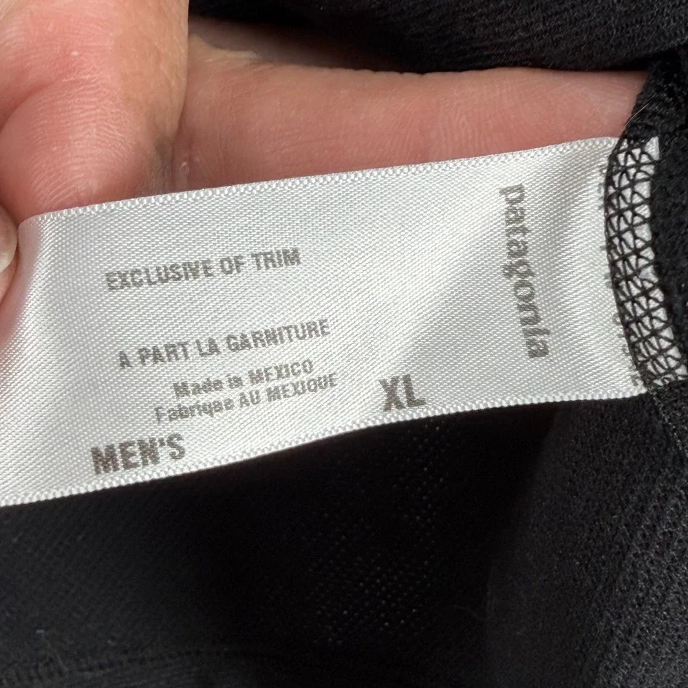 Patagonia Activewear Top Mens XL Black Capilene 3 Thermal Lightweight Zip-Neck‎